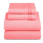 Nestl Ultra-soft Deep Pocket Bed Sheet Set Coral Pink King