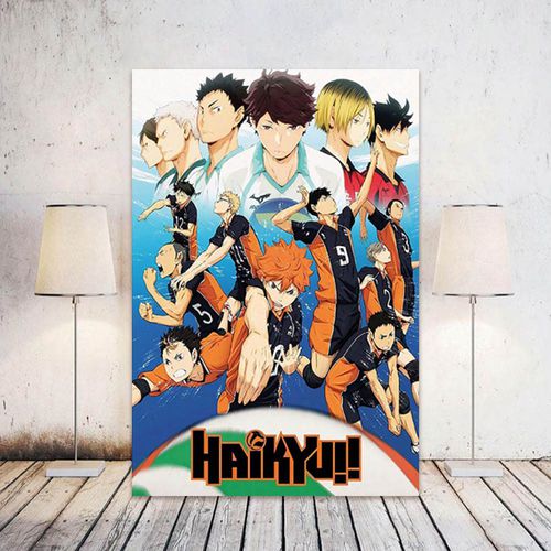 Taicanon Anime Haikyuu Poster Home Decoration Cafe Bar Studio Cartoon Colorful Silk Gifts Hanging Picture - image 2 of 4