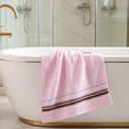 thumbnail image 6 of Dongrere Multi Colored Striped Hand Towel, Fast Moisture Absorb Plush Wash Towel for Bathroom Kitchen Guest Room Daily Use, 13.4x27.5 Inch, Pink, 6 of 7