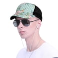 thumbnail image 4 of Disketp Vintage Floral Print Trucker Hat Men Women - Mesh Baseball SnapBack Cap, 4 of 7
