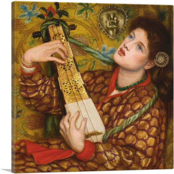 ARTCANVAS A Christmas Carol 1867 Canvas Art Print by Dante Gabriel Rossetti - Size: 18" x 18" (1.50" Deep)