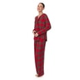 thumbnail image 3 of Aria Brushed Jersey Knit Long Sleeve Split Neck Pajama Set with Pockets, Sizes XS-5X, 3 of 6