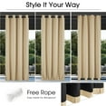 thumbnail image 2 of NICETOWN Thermal Insulated Outdoor Curtain for Patio, Windproof Top Grommet & Bottom Backtab Quilted Waterproof Curtain for Porch, Biscotti Beige, W52 x L84, 1 Panel, 2 of 8