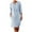 Sky Blue, variant on LYXSSBYX Long Sleeve Dresses New Fashion Casual Printing 1/2 Sleeve Round Neck Butto Women's Clothing Dress