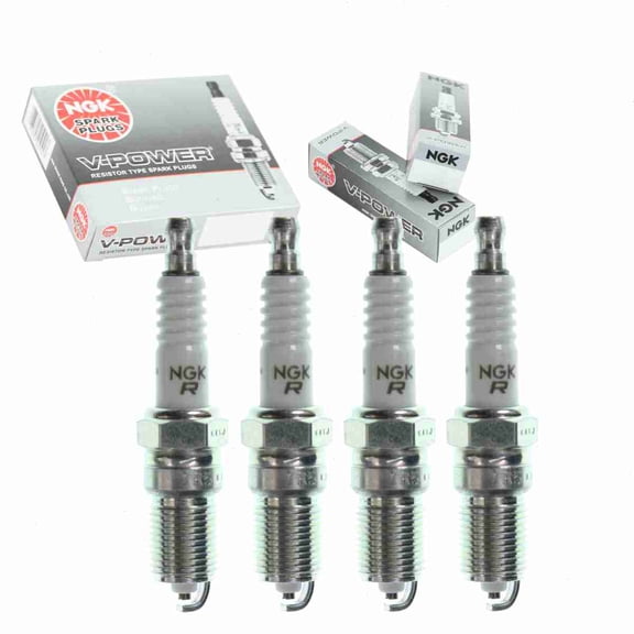 4 pc NGK V-Power Spark Plugs compatible with Mazda B2300 2.3L L4 2001-2010