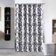 thumbnail image 4 of 1 Piece Waterproof Shower Curtain Geometric Print Shower Curtain Mosaic Pattern Polyester Fabric Bathroom Accessories, 4 of 8
