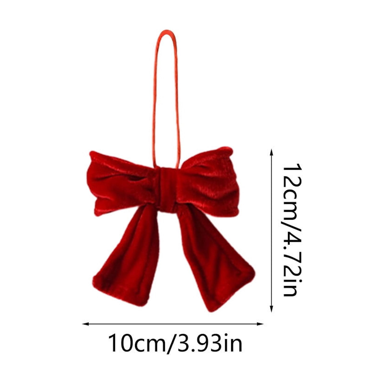 Red Velvet Bows For Christmas Tree,Set of 2 Red Velvet Wreath Bows,Christmas Bows Xmas Decorative Ties,Bow Ornaments Wreaths Twist-Tie Bow for Gift-Wrapping,Festive Winter Decor,Home Party (Red,S)
