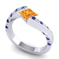 thumbnail image 2 of 1.20 Carat Natural Diamond Citrine & Blue Sapphire Gemstone Beautiful Bridal Ring for Ladies Solid 14K White Gold Size 10.5 by Diamond-Capitals, 2 of 8