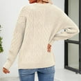 thumbnail image 4 of IROINNID Pullover Sweater for Women Winter Warm Crewneck Sweater Long Sleeve Knitted Loose Fit Casual Daily Solid Tops,White, 4 of 4