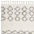 thumbnail image 3 of SAFAVIEH Moroccan Fringe Scarlett Geometric Shag Area Rug, Ivory/Grey, 6'7" x 6'7" Square, 3 of 5