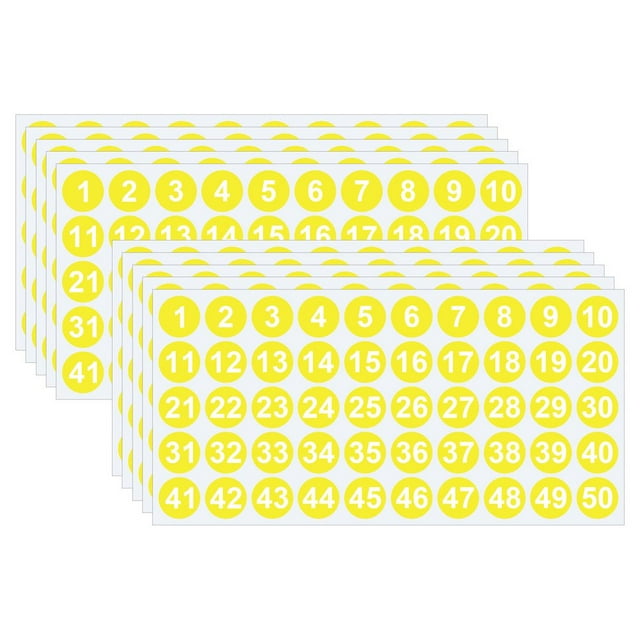 CNKOO Autocollants de Petits Chiffres 10 Feuilles Autocollants de Chiffres Colorés 1-50 Autocollants Ronds Numérotés Autocollants d'Étiquette pour Rangement de Bureau Boîtes de Classification d'Inventaire