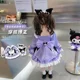 thumbnail image 4 of Vestido de princesa de dibujos animados Sanrioed Lolita Kuromi para niñas, moda Kawaii, dulce Lazo, manga larga, vestido hinchado, regalo para niños, 4 of 5