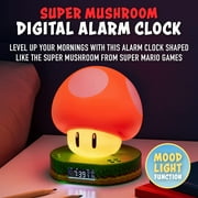 Super Mario Bros Mushroom Digital Alarm Clock with Power Up Sound Official Nintendo Merchandise