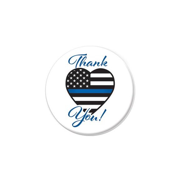 Beistle BT027 2 in. Thank You Law Enforcement Button, Multi Color