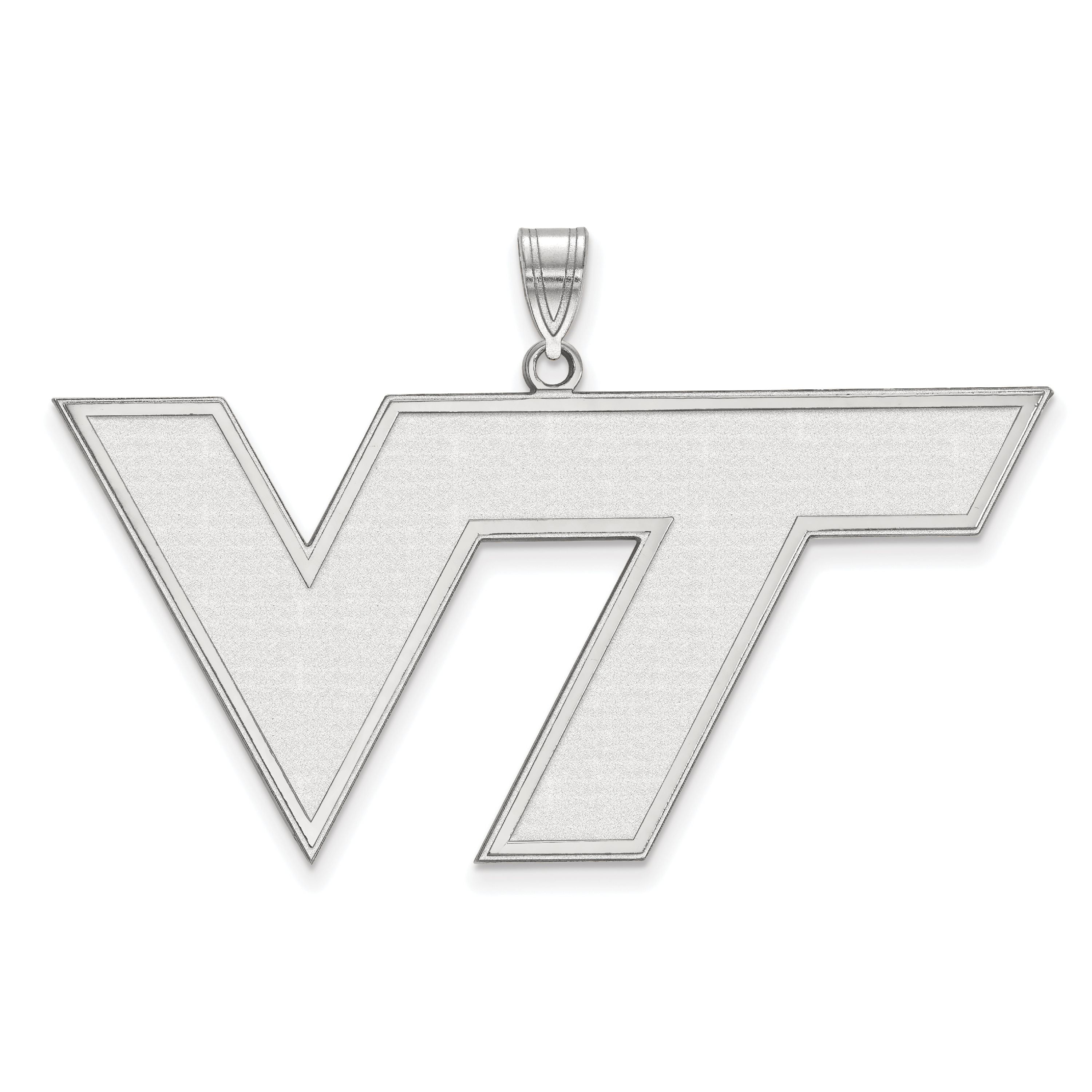 Virginia Tech Hokies VT School Letters Logo Pendant in Sterling Silver