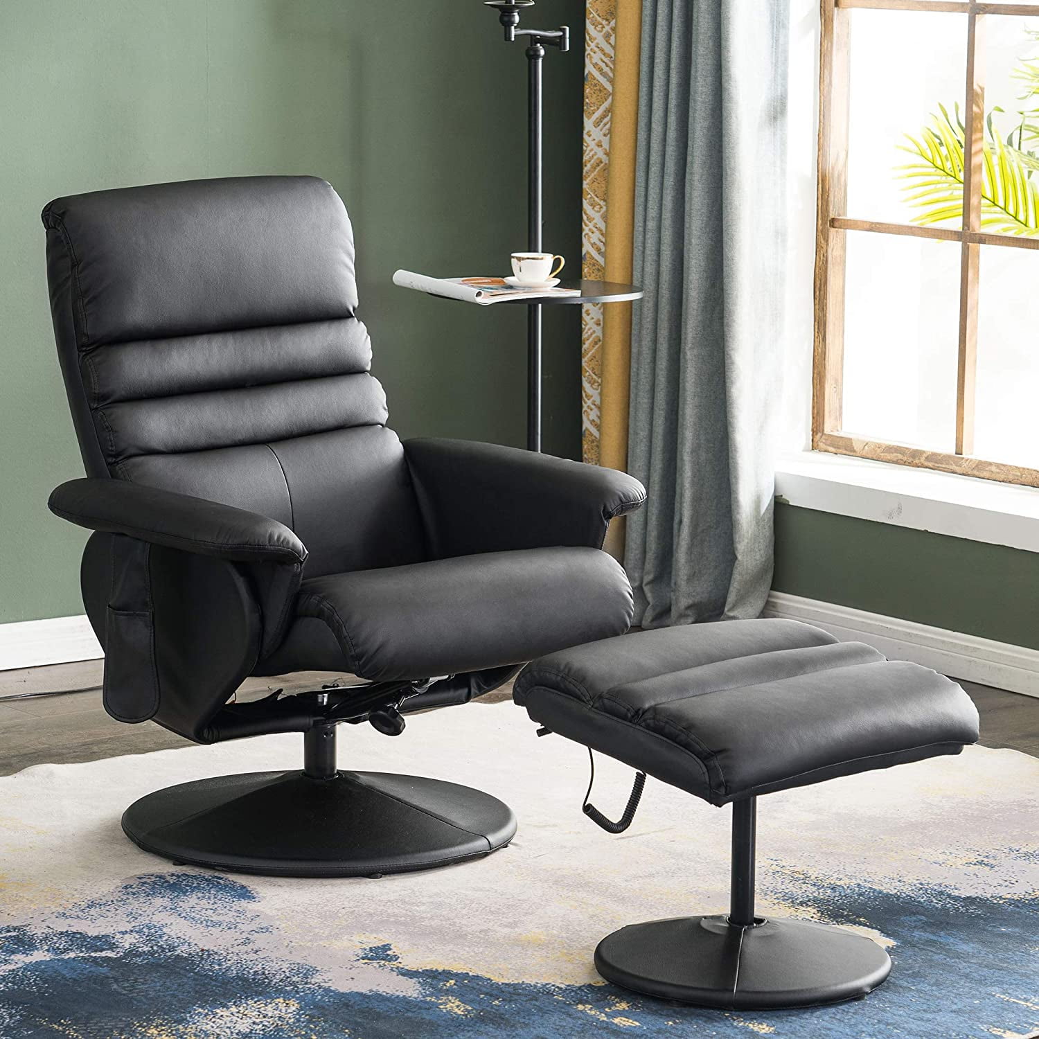 Faux Leather Electric Massage Recliner Chair w/ Stool Ottoman, Remote –  Best Choice Products