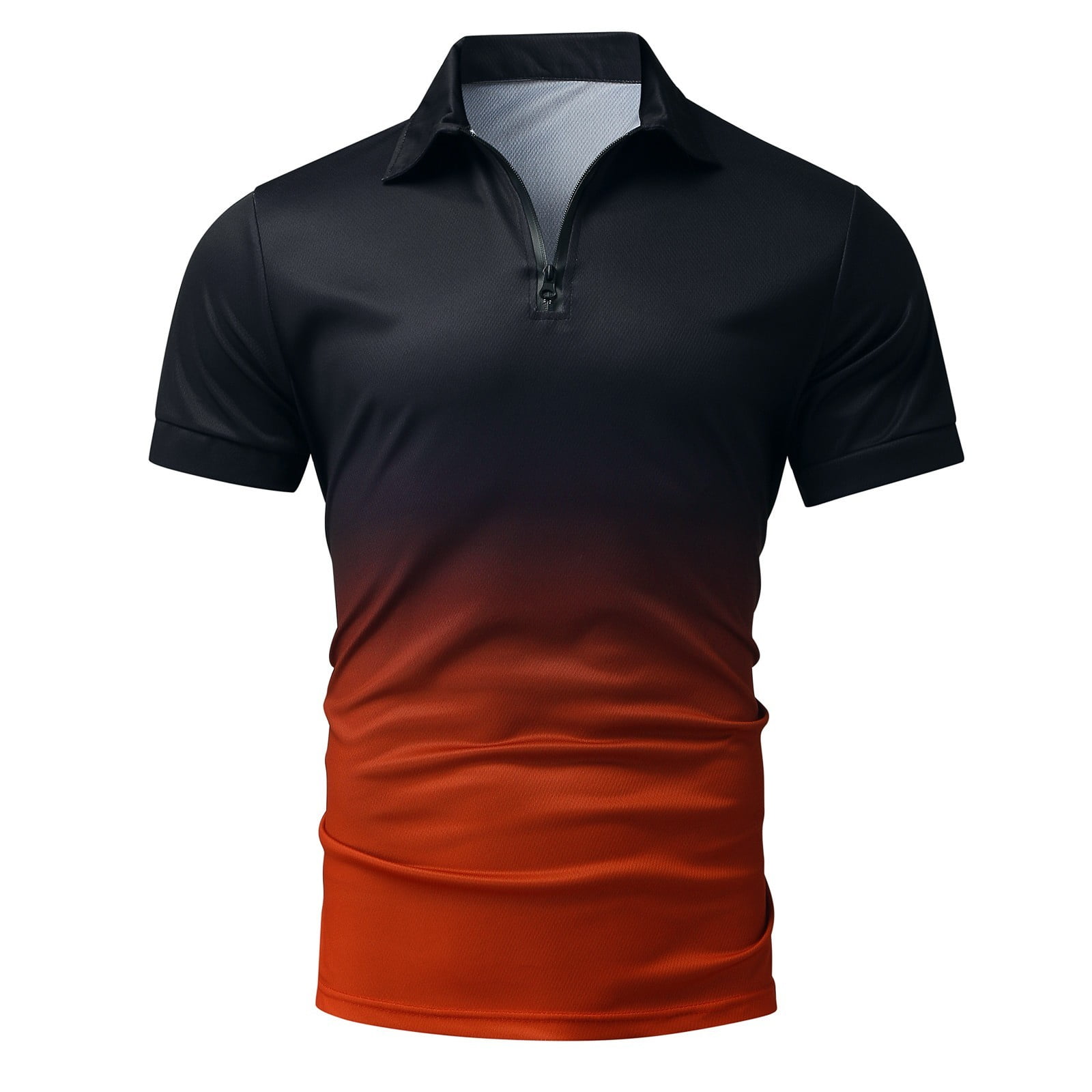 black and orange polo shirt