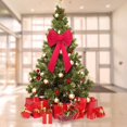 thumbnail image 4 of 6 Piezas Lazos Navideños de Terciopelo Rojo Grandes Lazos Colgantes Navideños para Decoración de Coronas de Navidad o Adorno de Árbol Decoración Interior y Exterior, 9,8 x 17,7 Pulgadas, 4 of 5
