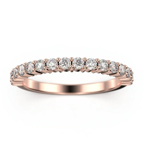 0.80ct Shared Prong Diamond Moissanite 10K Rose Gold Wedding Band