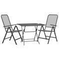 thumbnail image 2 of vidaXL 3 Piece Patio Dining Set Expanded Metal Mesh Anthracite, 2 of 11