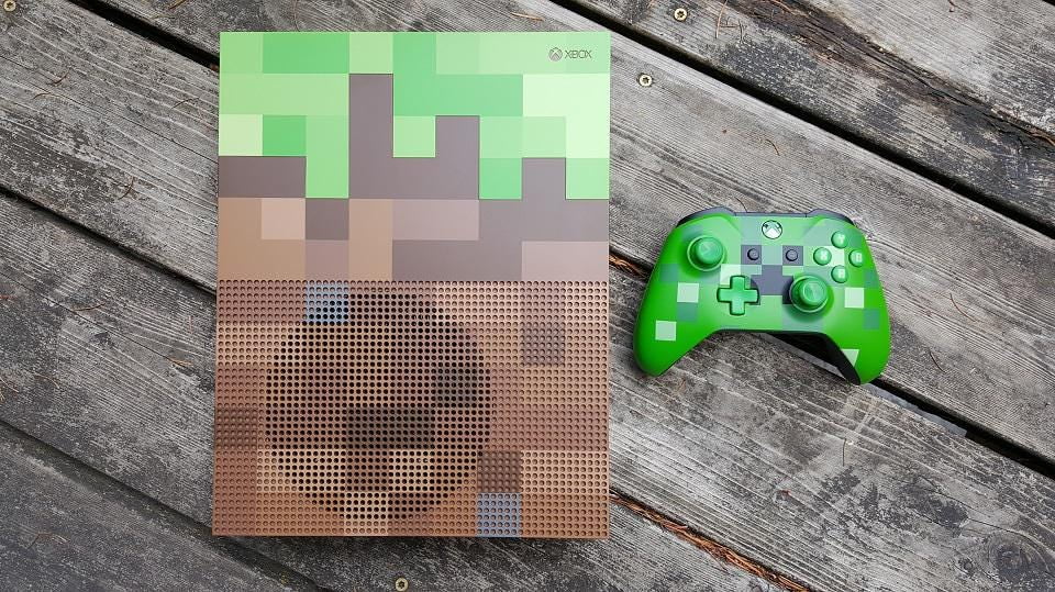 Microsoft 23C-00001 Xbox One S Minecraft Limited Edition 1TB Gaming Console  with 2 Controller Included with Forza Horizon 4 BOLT AXTION Bundle Used 