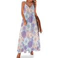 thumbnail image 1 of Vestido bohemio floral estilo bohemio hippie, vestido playero largo con escote en V, vestidos casuales largos con tirantes, ropa de calle de talla grande, 1 of 7