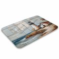 thumbnail image 3 of Beach House Pattern Bath Mat,Plush Bathroom Decor Mat with Non Slip Backing,Bath Rugs for Bathroom, Great for Bath, Shower, Bedroom, Kitchen, Office or Door Mats 16"x24", 3 of 7