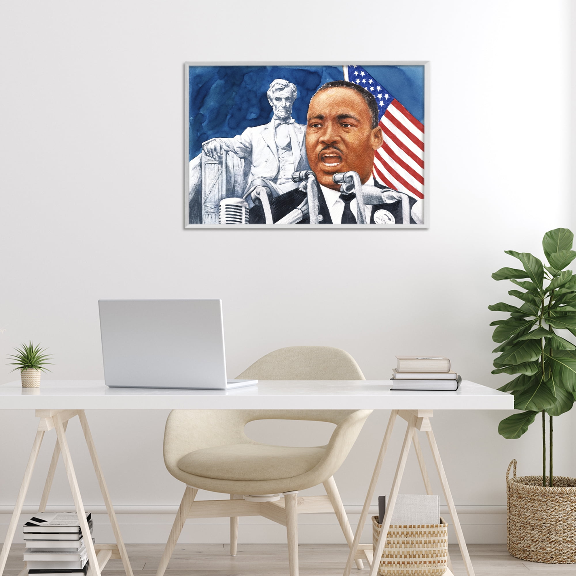 1960s American Speech Portrait White Framed Giclee Art, design by Wind River Studios