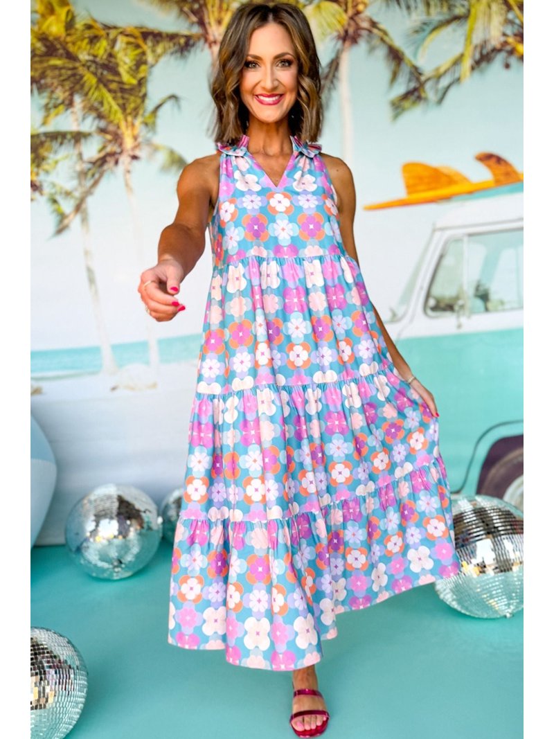 chinese dress ladies Feeling Flirty Boho Ruffle Maxi Dress 🩷 The Pretty Hot Mess