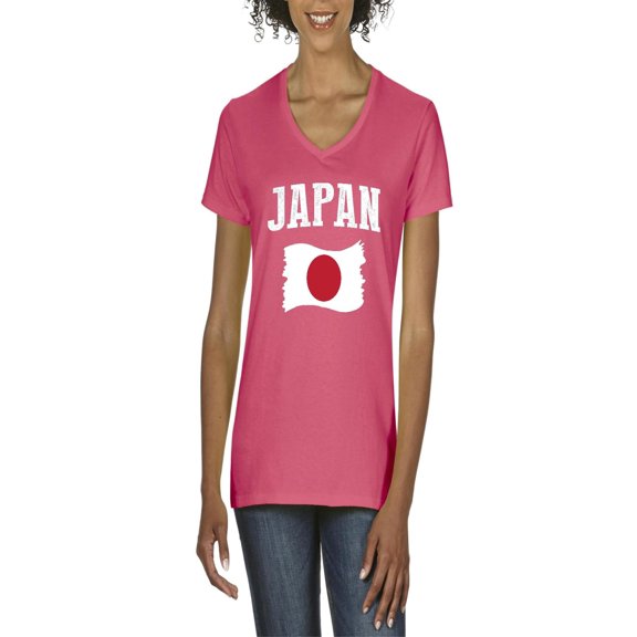 NIB - Women's T-Shirt V-Neck Short Sleeve - Japan