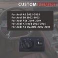 thumbnail image 2 of Headlamp Dimmer Switch For Audi A6 Quattro 2002 2003 2004 2005, Fog Lamp Control Switch, Light Switch With Dimmer Replacement OEM 4B1941531E-black, 2 of 6