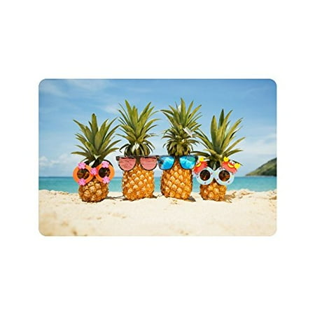 Summer Rub - MKHERT Funny Tropical Summer Beach Pineapples Doormat Rug Home Decor Floor Mat Bath Mat 23.6x15.7 inch