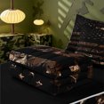 thumbnail image 5 of meiyoeat Black Camo Flag Zipper Full Size Comforter Sets with Fitted Sheet and 2 Pillowcases, Gold Star Hunting Print Zipper Bedding Set For Boys Kids,Black Reversible,4 Pieces, 5 of 7