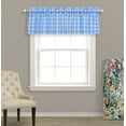 thumbnail image 2 of Aiking 2 Panels of 56" x 16" Picnic Plaid Rod Pocket Window Curtain Valances, Polyester, Blue and White, 2 of 3