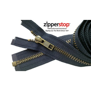  46 Jacket Zipper Medium Weight YKK #5 Antique Brass ~  Separating ~ 580 Black (1 Zipper/Pack)