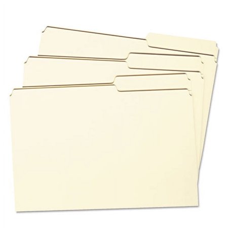 Smead Reinforced Guide Height File Folders, 2/5-Cut Tabs: Right Position, Legal Size, 0.75" Expansion, Manila, 100/Box | Order of 1 Box
