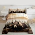 thumbnail image 2 of Manfei Brown Bear Bedding Comforter Set 2pcs, Wild Woodland Animal Twin Comforter Sets, Retro Farmhouse Lodge Cabin Bedding Set, Ultra Soft Home Decor, 2 of 8