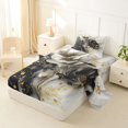 thumbnail image 2 of Castle Fairy Luxury Ink Gold Floral Art Twin Sheets 3pcs,Black White Flower Glitter Splash Layout Bedding,Gold Gray,1 Fitted Sheet,1 Flat Sheet and 1 Pillowcase, 2 of 6
