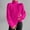 Hot Pink, variant on Miluxas Fashion Women Solid Long Sleeve Pullove Turtleneck-Neck Casual Sweater Tops Wine 10(XL)
