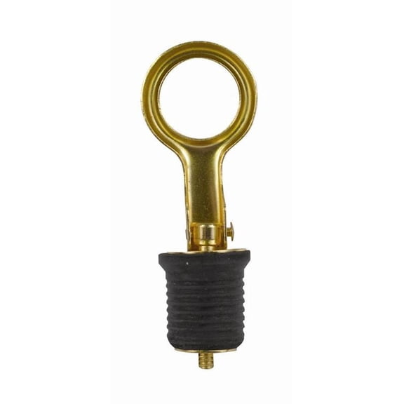 Attwood Mari 115913 1 in. Brass Plated Snap-Handle Drain Plug Card