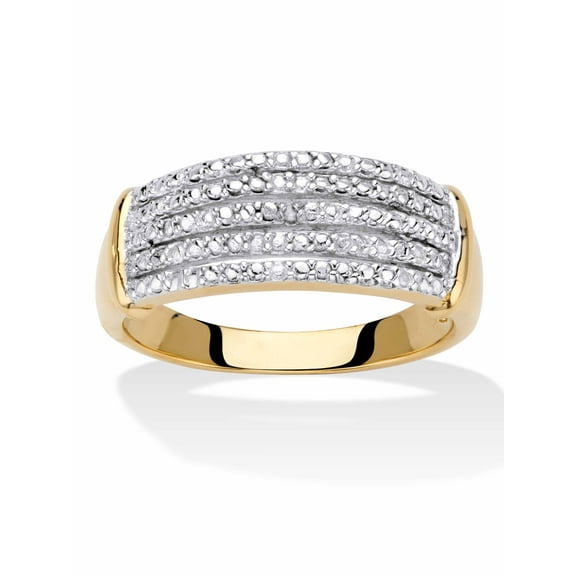PalmBeach Jewelry Diamond Accent Gold-Plated Multi-Row Anniversary Ring Band