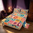 thumbnail image 2 of Homewish Cartoon Sun and Moon Bed Sheets for Kids, Colorful Patchwork Full Size Sheets, 4pcs, 1 Flat Sheet, 1 Fitted Sheet and 2 Pillowcases, 2 of 6