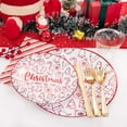 thumbnail image 3 of 175pcs Christmas plastic Plates - Red Disposable Plates Set Include 25 Dinner Plates-25 Dessert Plates-25 Knives-25 Forks- 25 Spoons-25 Cups-25 Napkins Perfect for Christmas Party & Picnic, 3 of 18