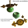 thumbnail image 2 of Pomos de cerámica retro para gabinete, [paquete de 8] pomos vintage para cajones con placa trasera, pomos decorativos para cocina (verde, 8 piezas), 2 of 5