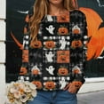 thumbnail image 2 of Womens Halloween Sweatshirts Fashion Graphic T Shirts Long Sleeve Pullover Tops Fall Clothes 2025, 2 of 6