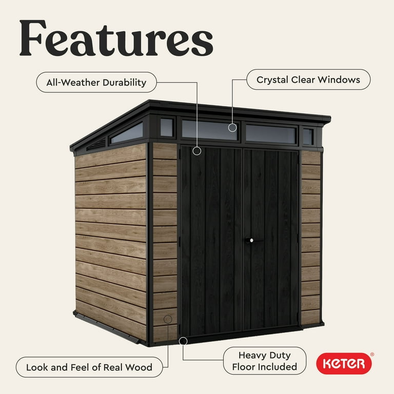Keter 7x7 ft. Durable Resin Outdoor Storage Shed with Heavy Duty