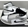 thumbnail image 4 of NEW N I-K-E A i r-Jor-dan 1 Mid 'Light Smoke Grey' | Men's Size 10.5 | 554724-092, 4 of 6