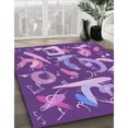 thumbnail image 3 of Ahgly Company Machine Washable Indoor Round Transitional Heliotrope Purple Area Rugs, 5' Round, 3 of 7