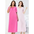 thumbnail image 4 of Only Necessities Women's Plus Size 2-Pack Long Silky Gown, 4 of 4