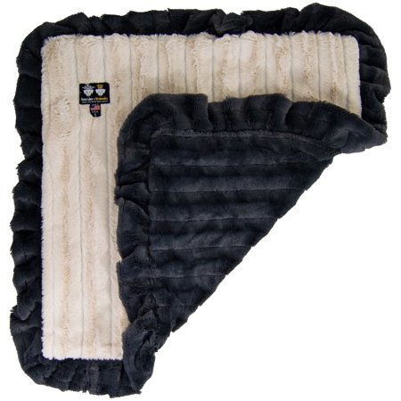 Bessie and Barnie Natural Beauty / Gravel Stone Luxury Ultra Plush Faux Fur Pet/ Dog Reversible Blanket (Multiple Sizes)